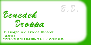 benedek droppa business card